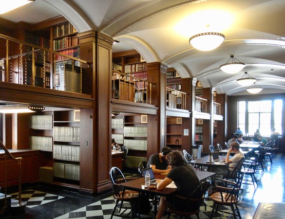 Students hard at work in Butler Library, Columbia University.