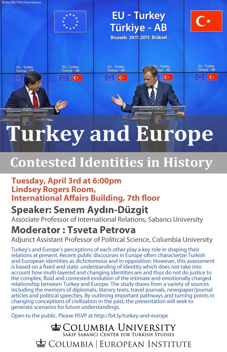 Flyer for event "Turkey and Europe: Contested Identities in History"