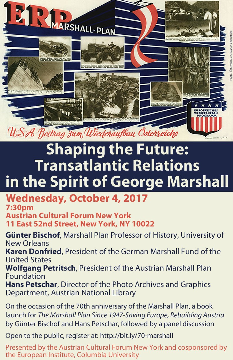 Flyer for Shaping the Future: Transatlantic Relations in the Spirit of George Marshall
