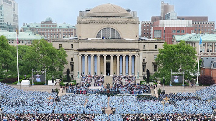 Commencement in front of Low Library at Columbia University