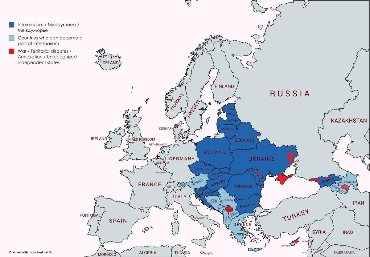 States included in the Intermarium. 