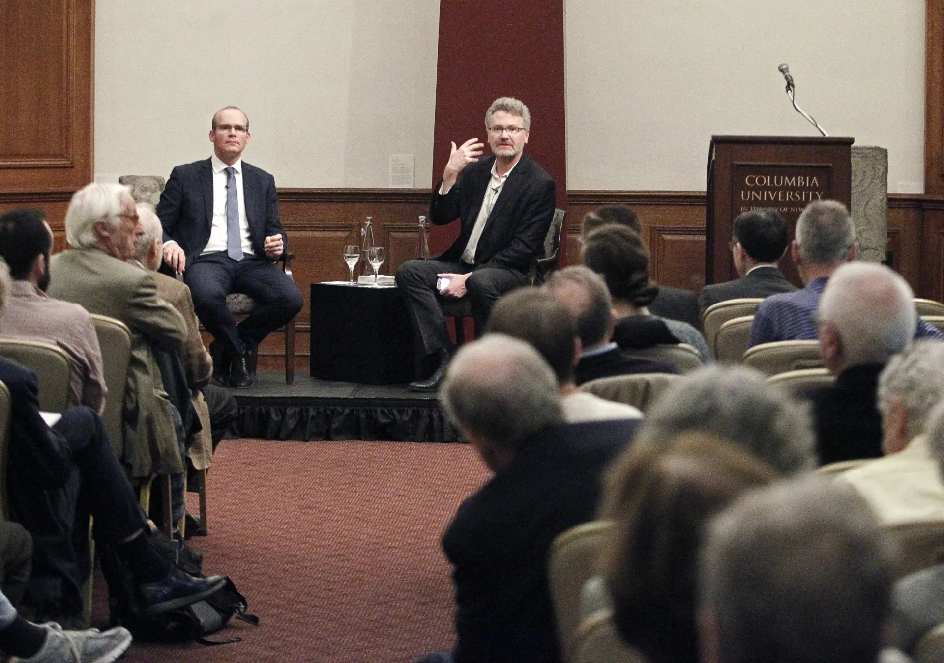 Simon Coveney and Adam Tooze address questions from the crowd