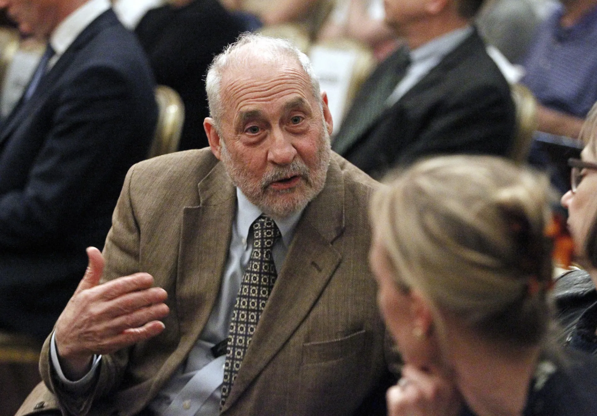 Joseph Stiglitz in the audience for the event with Simon Coveney