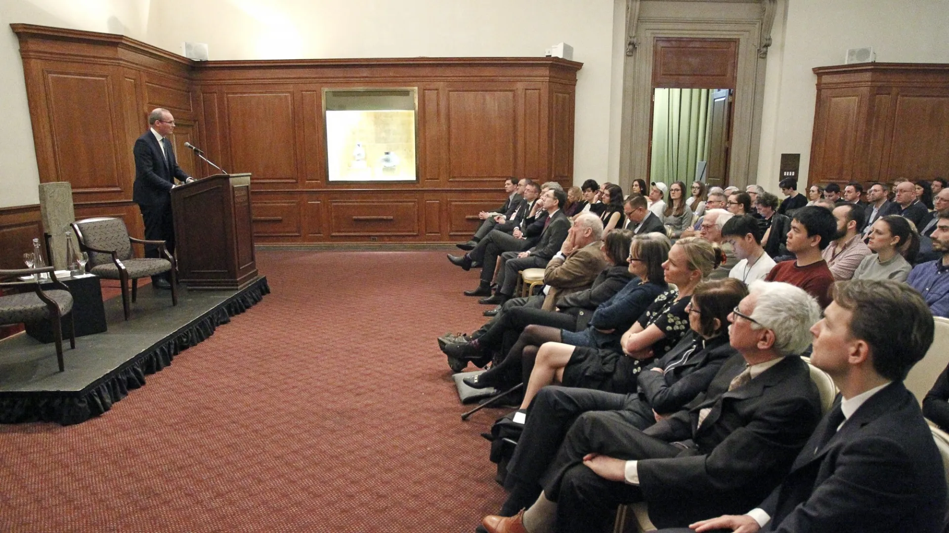 Simon Coveney addresses the audience at Columbia University